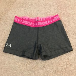 Pink & Gray Under Armour Compression Shorts
